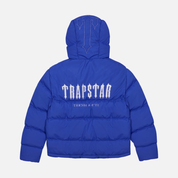 Trapstar Decoded Hooded Quilted Jacket Blue (6)