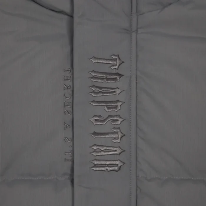 Trapstar Decoded Hooded Quilted Jacket Gray (1)