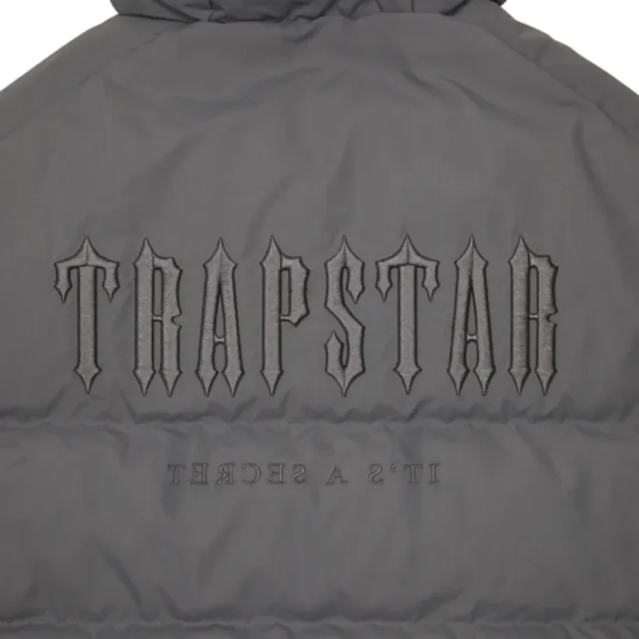 Trapstar Decoded Hooded Quilted Jacket Gray (2)