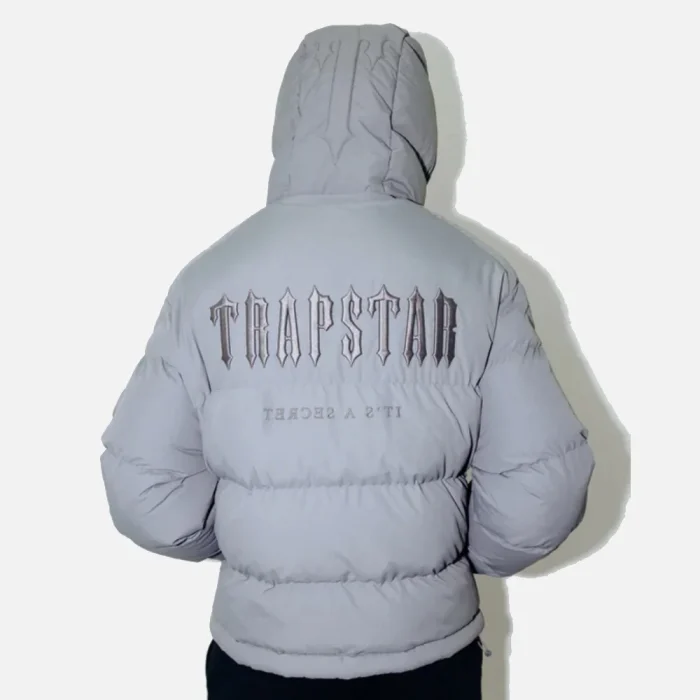 Trapstar Decoded Hooded Quilted Jacket Gray (3)