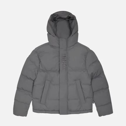 Trapstar Decoded Hooded Quilted Jacket Gray (4)