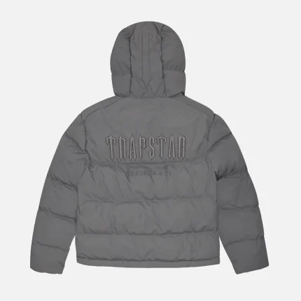 Trapstar Decoded Hooded Quilted Jacket Gray (5)