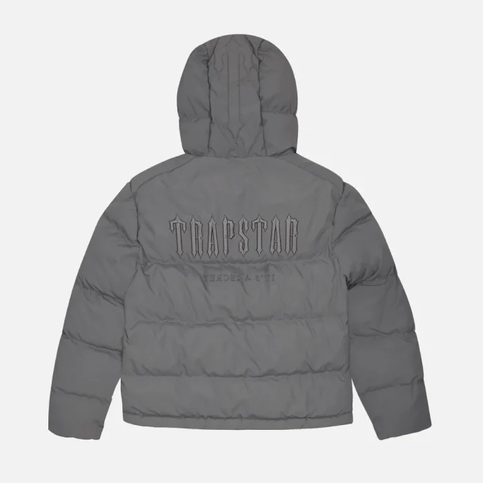 Trapstar Decoded Hooded Quilted Jacket Gray (5)