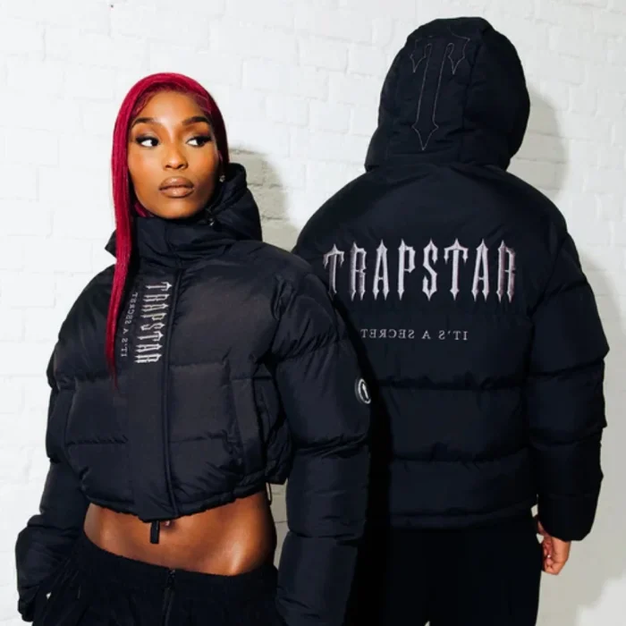 Trapstar Decoded Quilted Jacket With Hood Black (3)