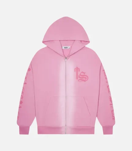 Trapstar Script Spray Hoodie Pink (2)