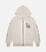 Trapstar Script Spray Hoodie Sand (2)