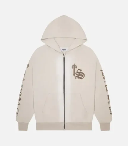 Trapstar Script Spray Hoodie Sand (2)