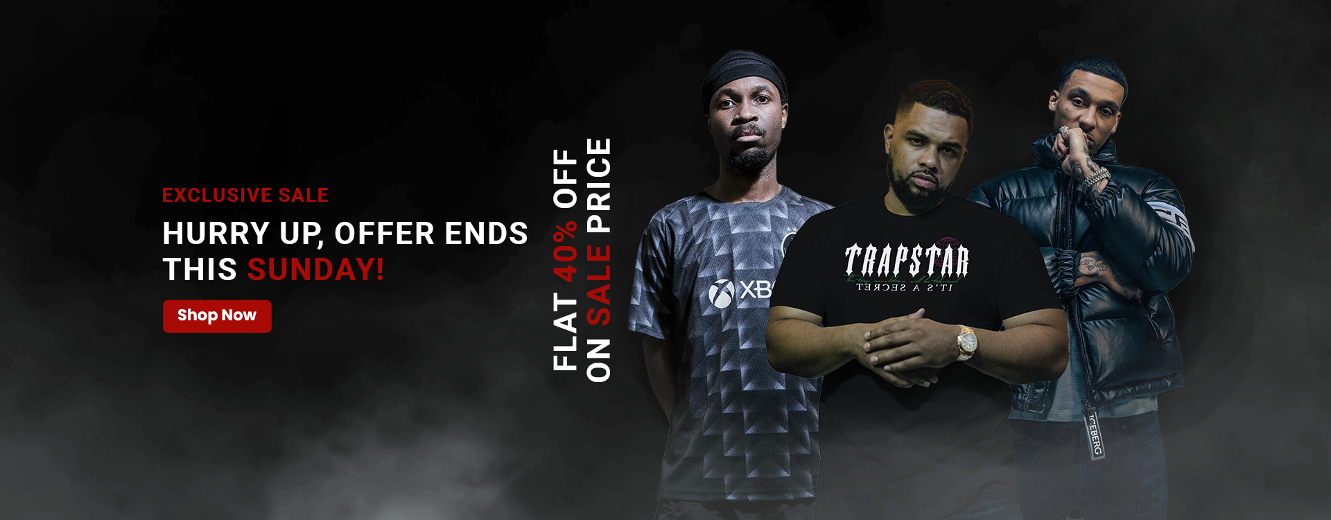 Trapstar clothing 40 % off banner Trapstar clothing 40 % off banner